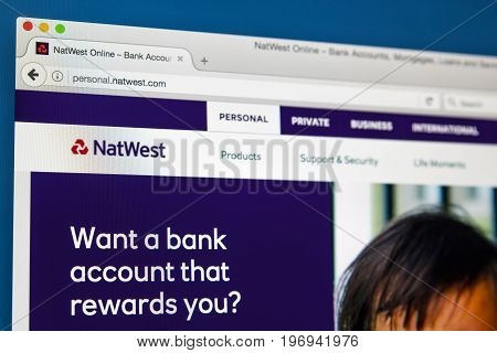 LONDON UK - JUNE 8TH 2017: The homepage of the official website for Natwest Bank on 8th June 2017.