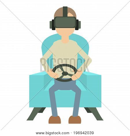 Game steering wheel icon. Cartoon illustration of game steering wheel vector icon for web on white background