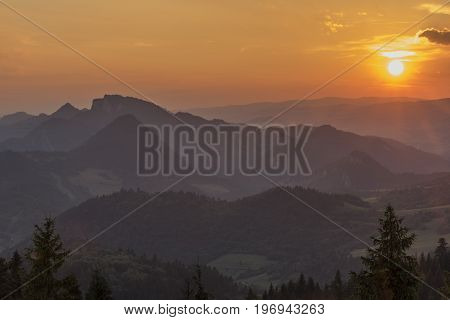Sunset On Slachovky Hill In Summer Evening