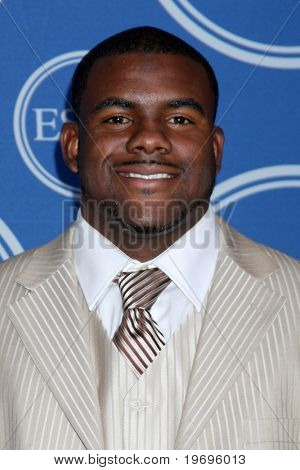 LOS ANGELES - 14 de JUL: Alabama corriendo detrás de Mark Ingram en la sala de prensa de los premios ESPY de 2010 en