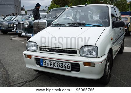 BERLIN - MAY 10 2015: City car Daihatsu Mira L200. 28th Berlin-Brandenburg Oldtimer Day