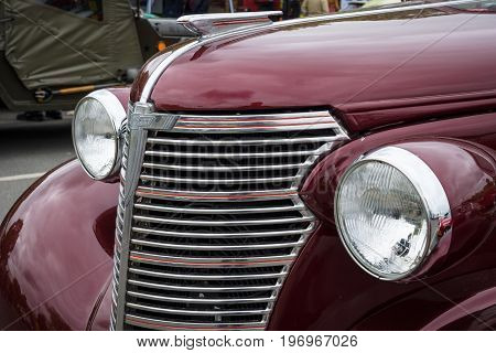 BERLIN - MAY 10 2015: Fragment of a vintage car Chevrolet Master Serie GB Business Coupe. 28th Berlin-Brandenburg Oldtimer Day
