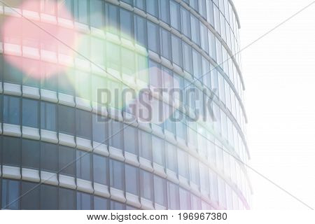 The Reflection in a glass facade of a modern copany headquarters
