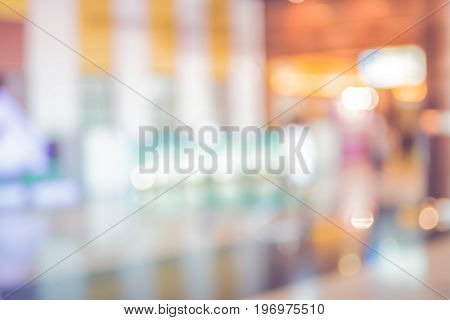 Blur Background,people Walking At Corridor In Convention Hall, Office Building Hall Way Background