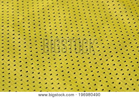 Texture Of Sportswear Made Of Polyester Fiber. Outerwear For Sports Training Has A Mesh Texture Of S