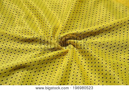 Texture Of Sportswear Made Of Polyester Fiber. Outerwear For Sports Training Has A Mesh Texture Of S