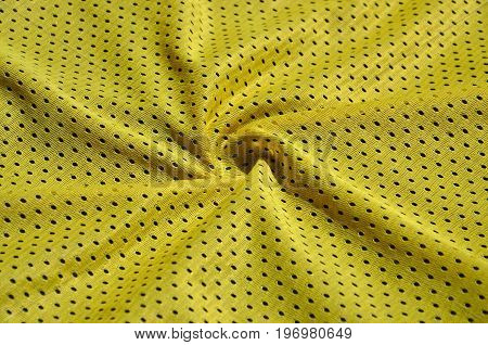 Texture Of Sportswear Made Of Polyester Fiber. Outerwear For Sports Training Has A Mesh Texture Of S