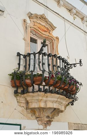Detail of Morelli palace. Locorotondo. Puglia. Italy.