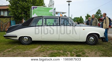 PAAREN IM GLIEN GERMANY - MAY 23 2015: Luxury car Daimler limousine DS420 1986. The oldtimer show in MAFZ.