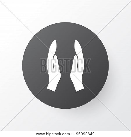 Premium Quality Isolated Worship Element In Trendy Style.  Dua Icon Symbol.
