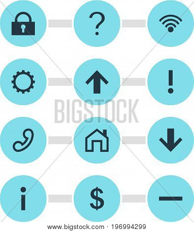 Editable Pack Of Mainpage, Alert, Padlock And Other Elements.  Vector Illustration Of 12 User Icons.
