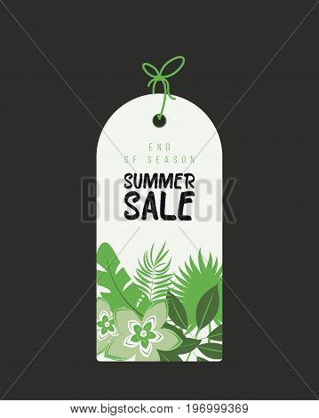 End of Season. Summer sale background with flowers, ranunculus, succulent, eucalyptus. Banner, flyer, invitation posters brochure voucher discount Advertising
