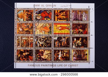 Ukraine.kyiv - April, 2019: A Set Of Postal Stamps Depicting Church Motives.qiwain