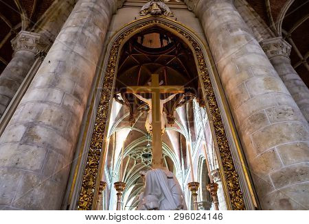 Interiors Of Saint Michael Cathedral, Ghent, Belgium