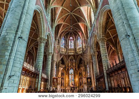 Interiors Of Saint Michael Cathedral, Ghent, Belgium