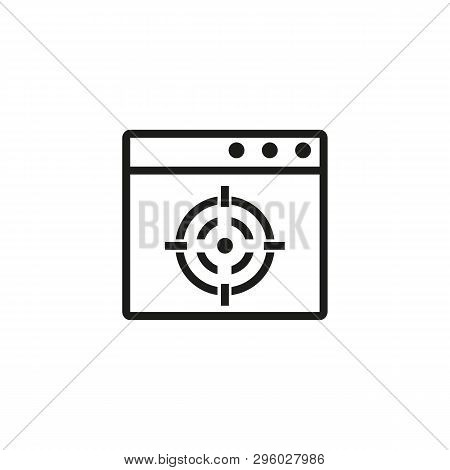 Retargeting Advertising Line Icon. Aiming, Website, Online. Searching For Audience Concept. Can Be U