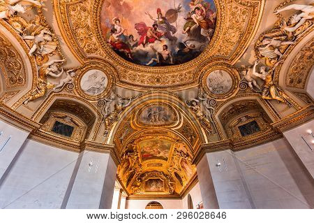 Paris, France, March 13, 2017 : Architectural Details Of Anne Of Austria Apartments, March 13, 2017,