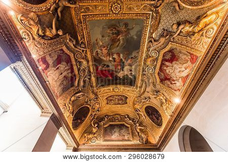 Paris, France, March 13, 2017 : Architectural Details Of Anne Of Austria Apartments, March 13, 2017,