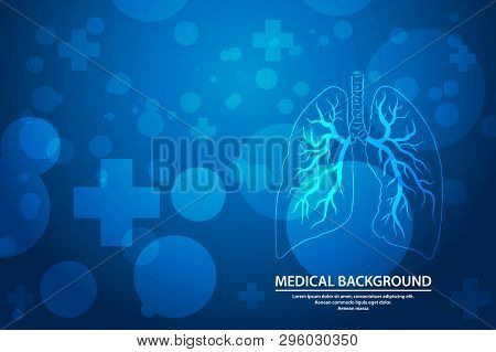 Human Lungs On Scientific Background, Medical Abstract Background. Vector Illustration