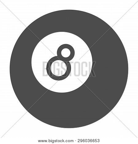 Billiard Ball Solid Icon. Pool Ball Vector Illustration Isolated On White. Game Glyph Style Design, 