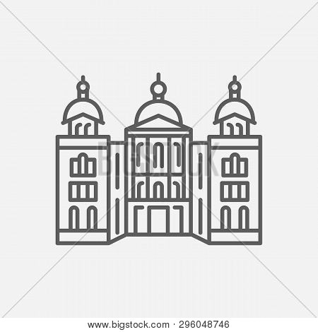 Lowa State Capitol Icon Line Symbol. Isolated Vector Illustration Of  Icon Sign Concept For Your Web
