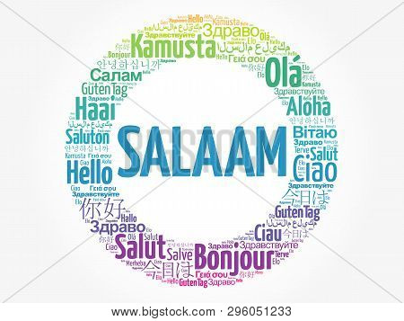 Salaam (hello Greeting In Persian,farsi) Word Cloud In Different Languages Of The World, Background 