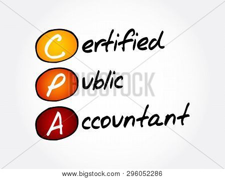 Cpa - Certified Public Accountant Acronym, Business Concept Background