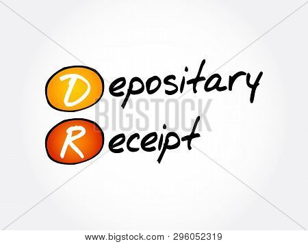Dr - Depositary Receipt Acronym, Business Concept Background