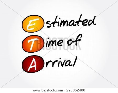 Eta - Estimated Time Of Arrival Acronym, Business Concept Background
