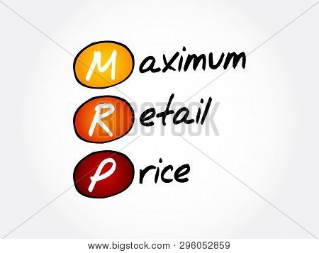 Mrp - Maximum Retail Price Acronym, Business Concept Background