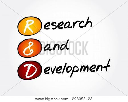 R&d - Research And Development Acronym, Business Concept Background