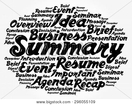 Summary Word Cloud Collage, Business Concept Background