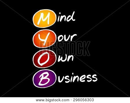 Myob - Mind Your Own Business, Acronym Business Concept