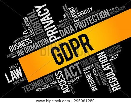 Gdpr - General Data Protection Regulation Word Cloud Collage, Technology Concept Background