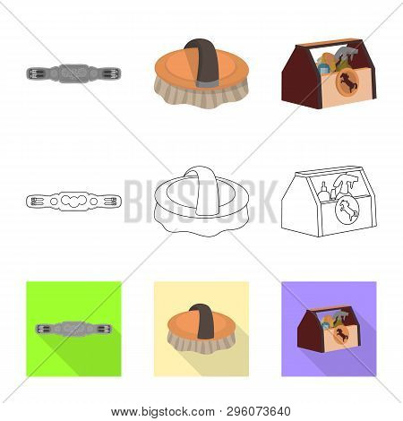 Vector Illustration Of Equipment And Riding Icon. Set Of Equipment And Competition Stock Vector Illu