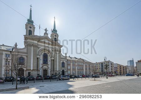 Warsaw, Poland. April, 2018.   Panoramic View Of The Monument To The Warsaw Uprising