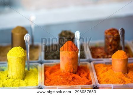 The Central City Market. Traps With Different Spices.