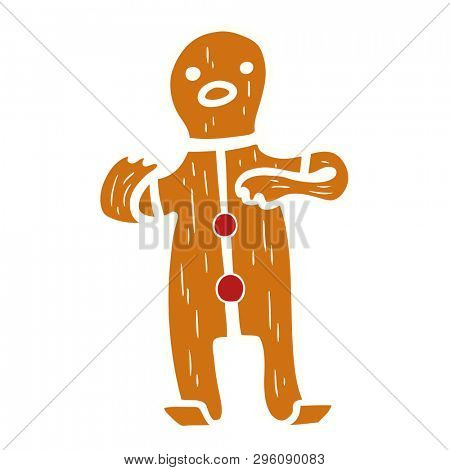 hand drawn cartoon doodle of a gingerbread man