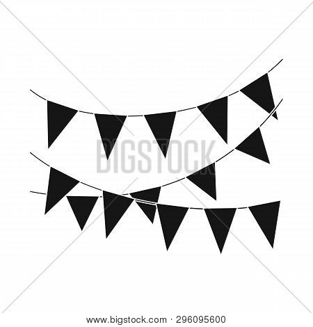 Vector Design Of Flag And Rope Icon. Set Of Flag And Scenery Stock Symbol For Web.