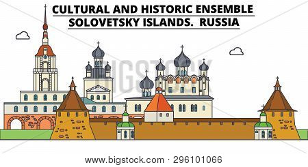 Russia , Solovetsky Islands ,  Travel Skyline Vector Illustration.