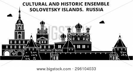 Russia , Solovetsky Islands ,  Travel Skyline Vector Illustration.