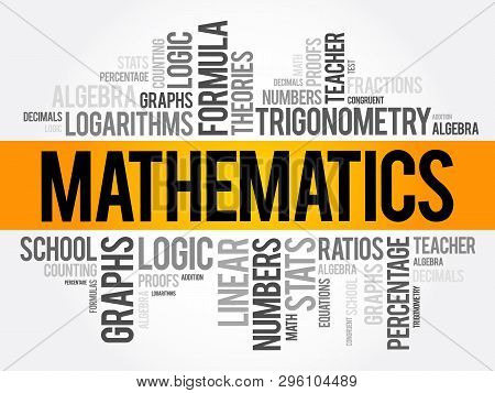 Mathematics Word Cloud Collage, Education Concept Background