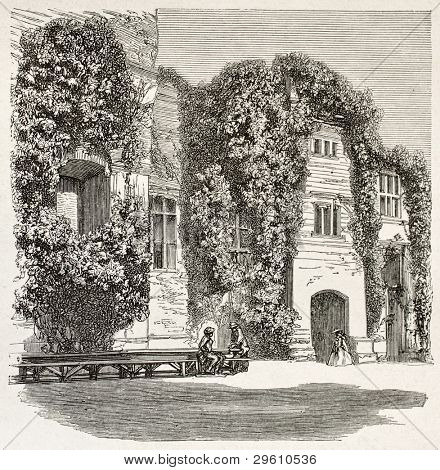 Ragan 성 오래 된 보기, 웨일즈입니다. Grandsire, 1867에 르 투어 뒤 몽드, 파리, 출판에 의해 만들어진