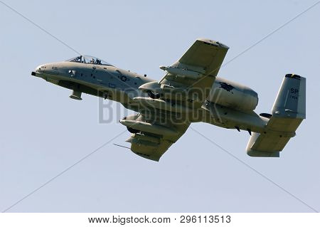 Lesce, Slovenia, August 15, 2009: Flight Of Us Air Force A-10 Thunderbolt Ii Warthog Scaled Rc Model