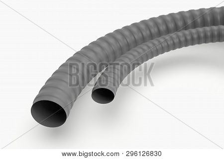 Plastic Ribbed Hose Isolated On White Background 3d Illustration