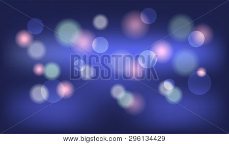 Abstract Light Bokeh On Dark Background. Vector Illustration.
