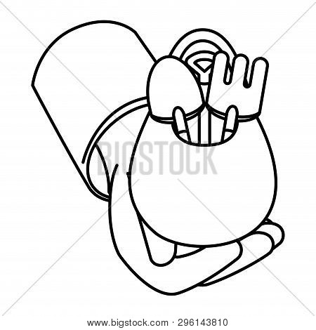 Gardening Tools In Bag Isolated Icon Vector Illustration Design