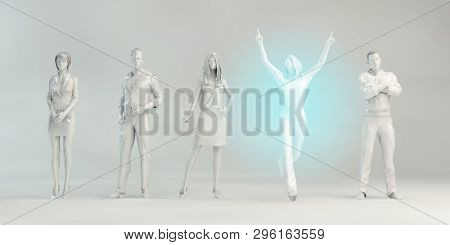 Unique Selling Point or Proposition with Business People 3D Render