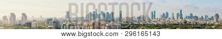 Extra large Panorama Of Tel Aviv Skyline,  Tel Aviv Cityscape Large Panorama At Day, Israel