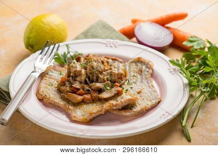 veal escalope with mushroom